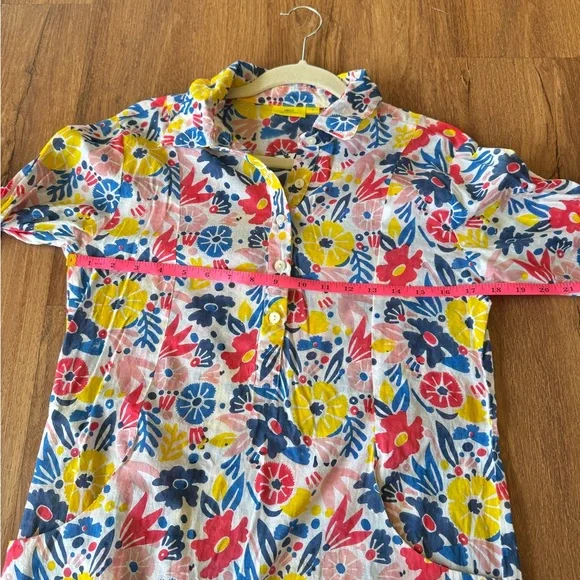 Roller Rabbit Multicolor Floral Shirt Shift Dress Size Small - Picture 8 of 10